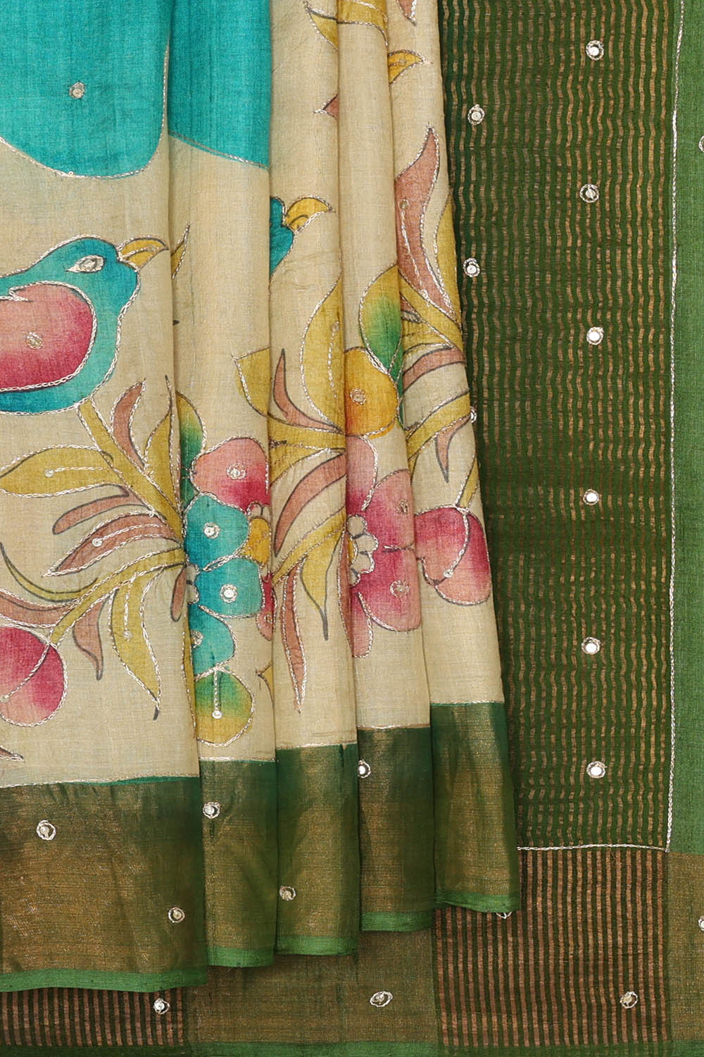 Image of Tussar Silk Beige Saree