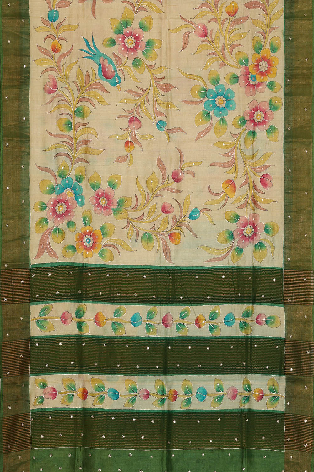 Image of Tussar Silk Beige Saree