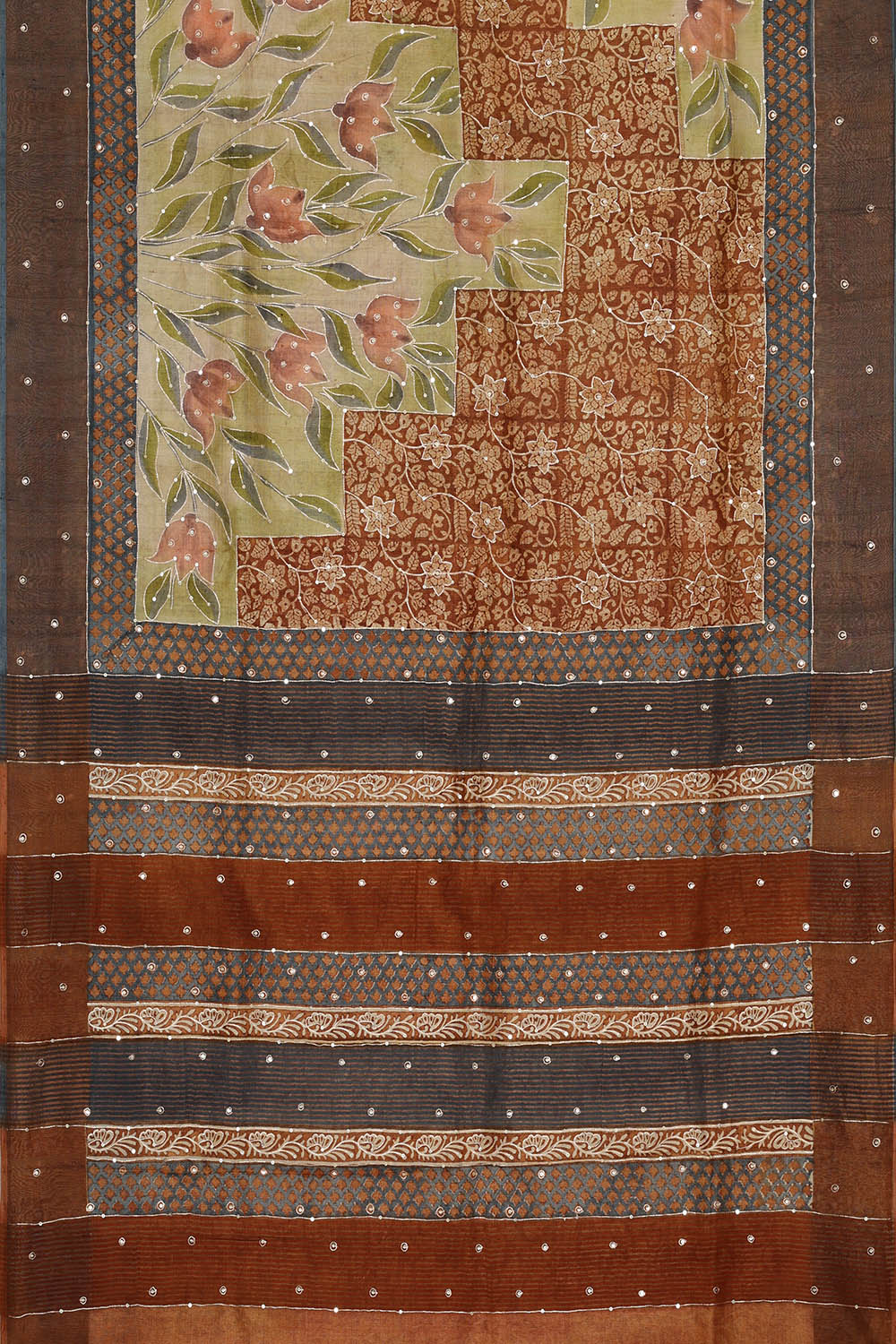 Image of Tussar Silk Light Brown Saree