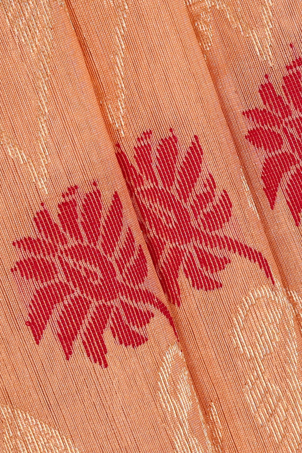 Image of Peach Chanderi Silk Saree