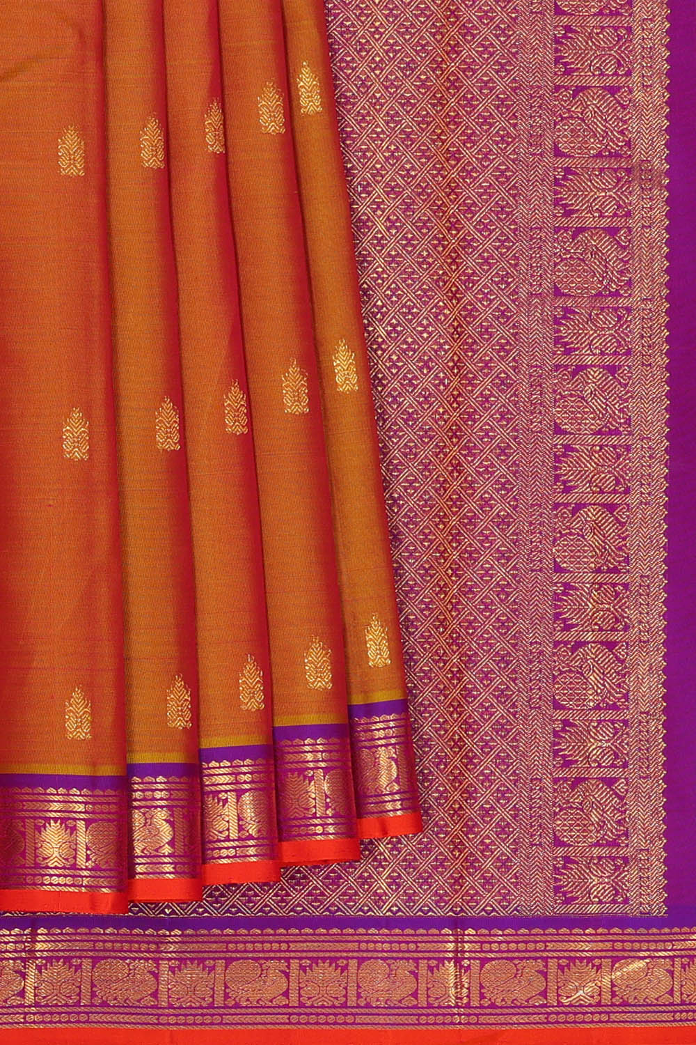 Image of Arani Silk Mustard Yellow Saree