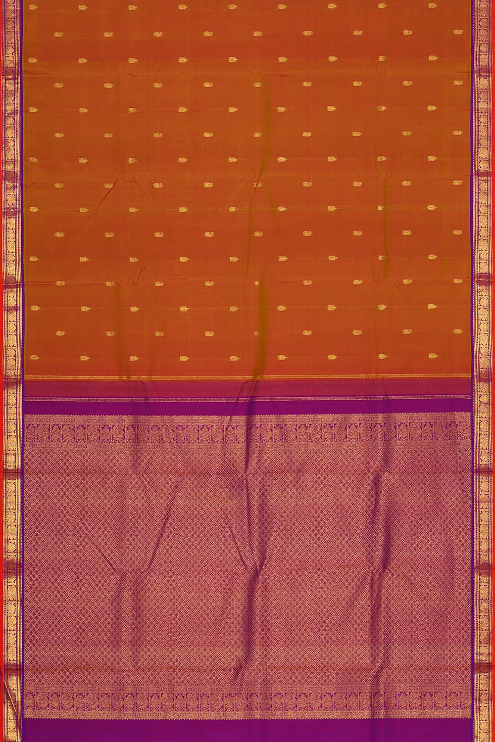 Image of Arani Silk Mustard Yellow Saree