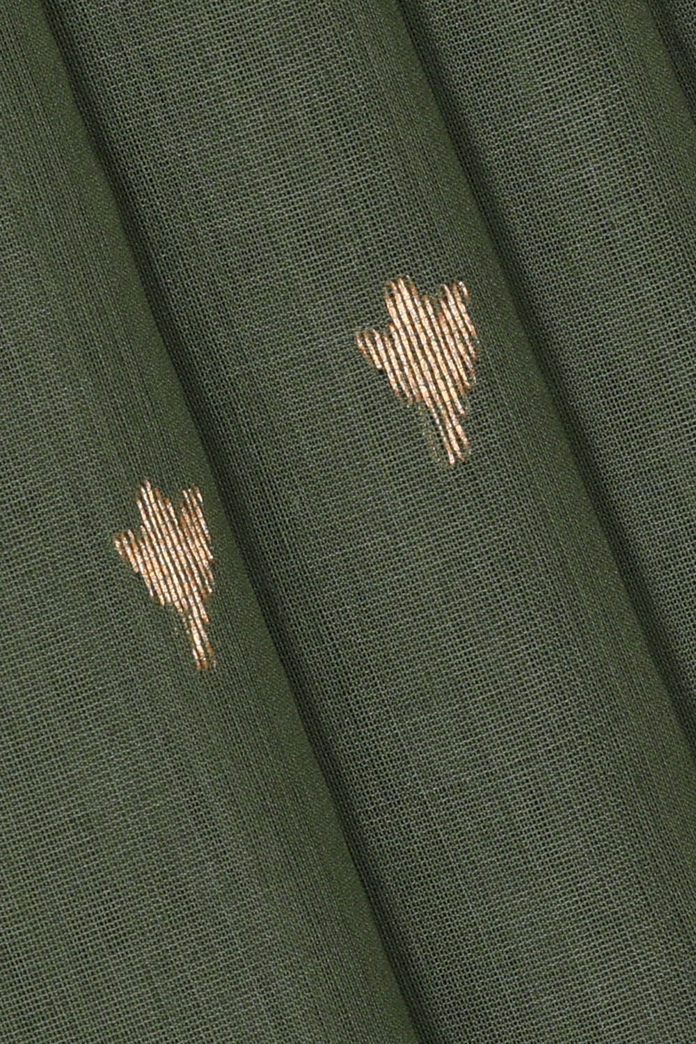 Image of Chanderi Cotton Silk Muted Green Saree