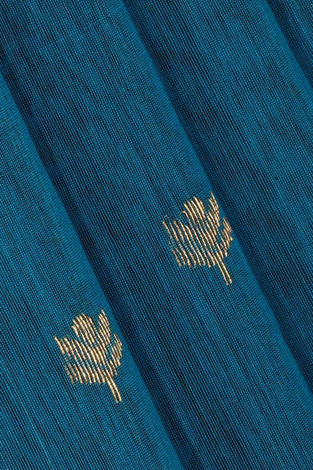 Image of Chanderi Cotton Silk Blue Saree
