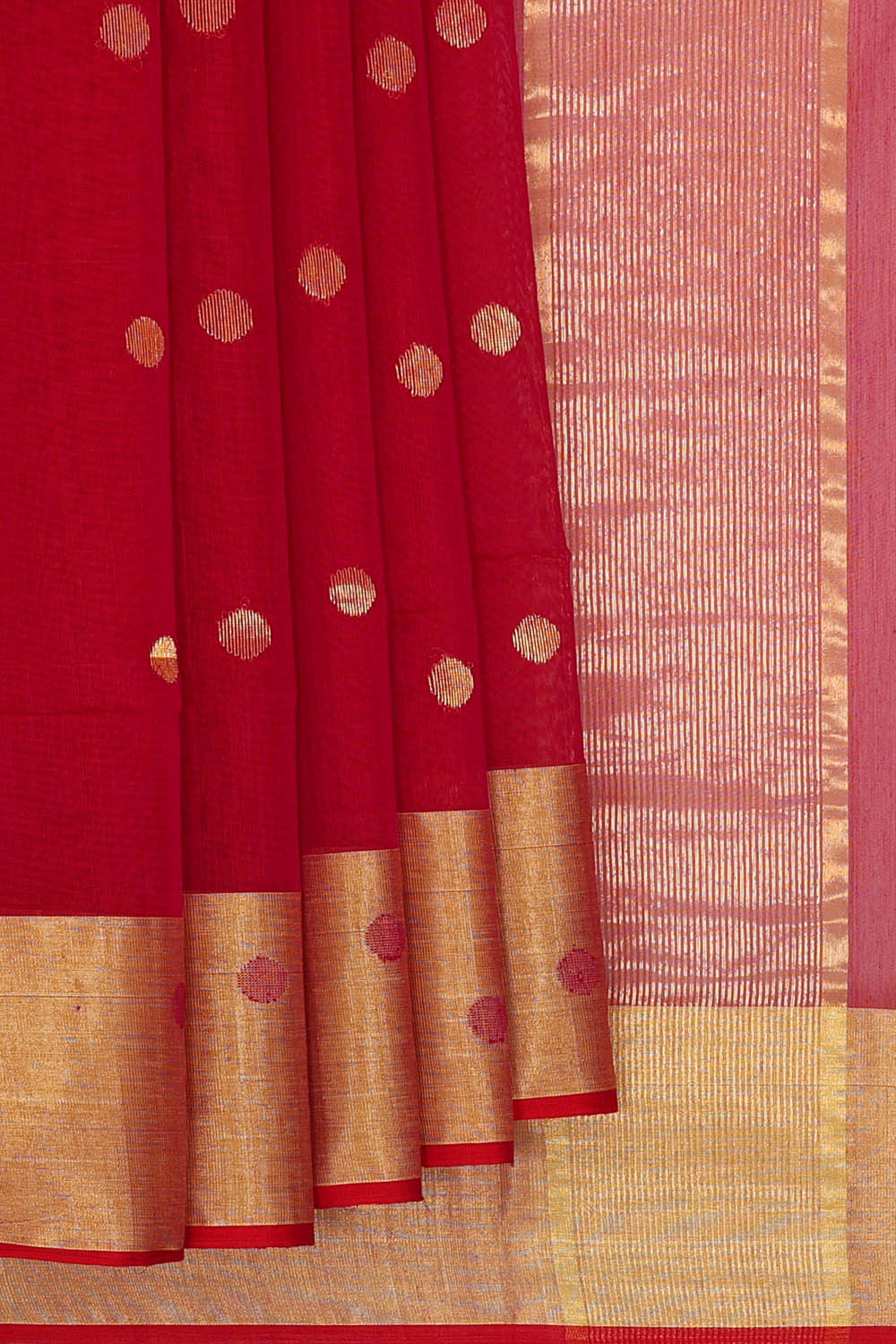 Image of Chanderi Cotton Silk Magenta Saree