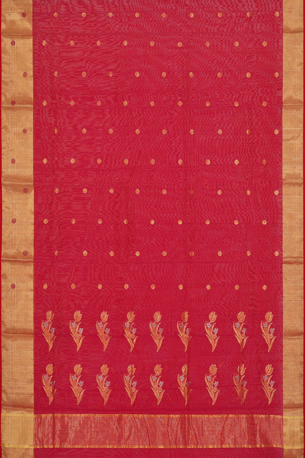 Image of Chanderi Cotton Silk Magenta Saree