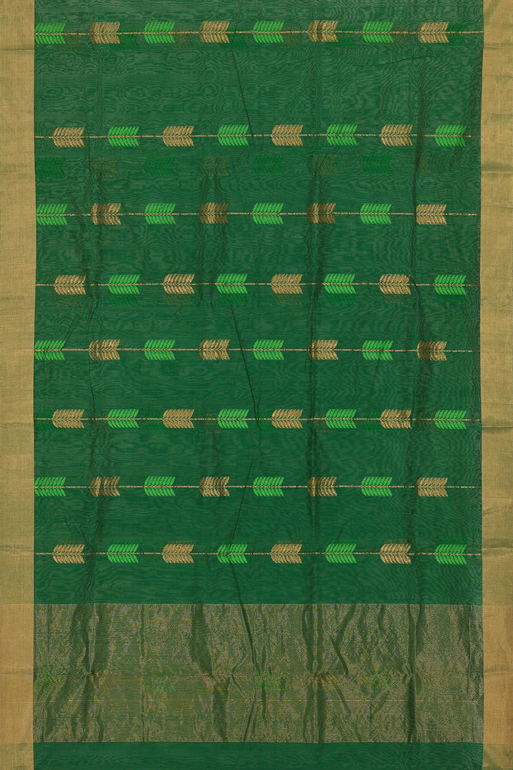 Image of Chanderi Cotton Silk Green Saree