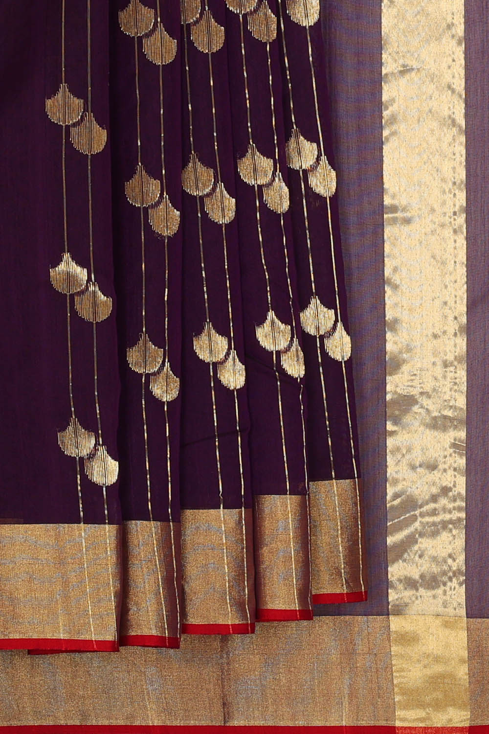 Image of Chanderi Cotton Silk Purple Saree