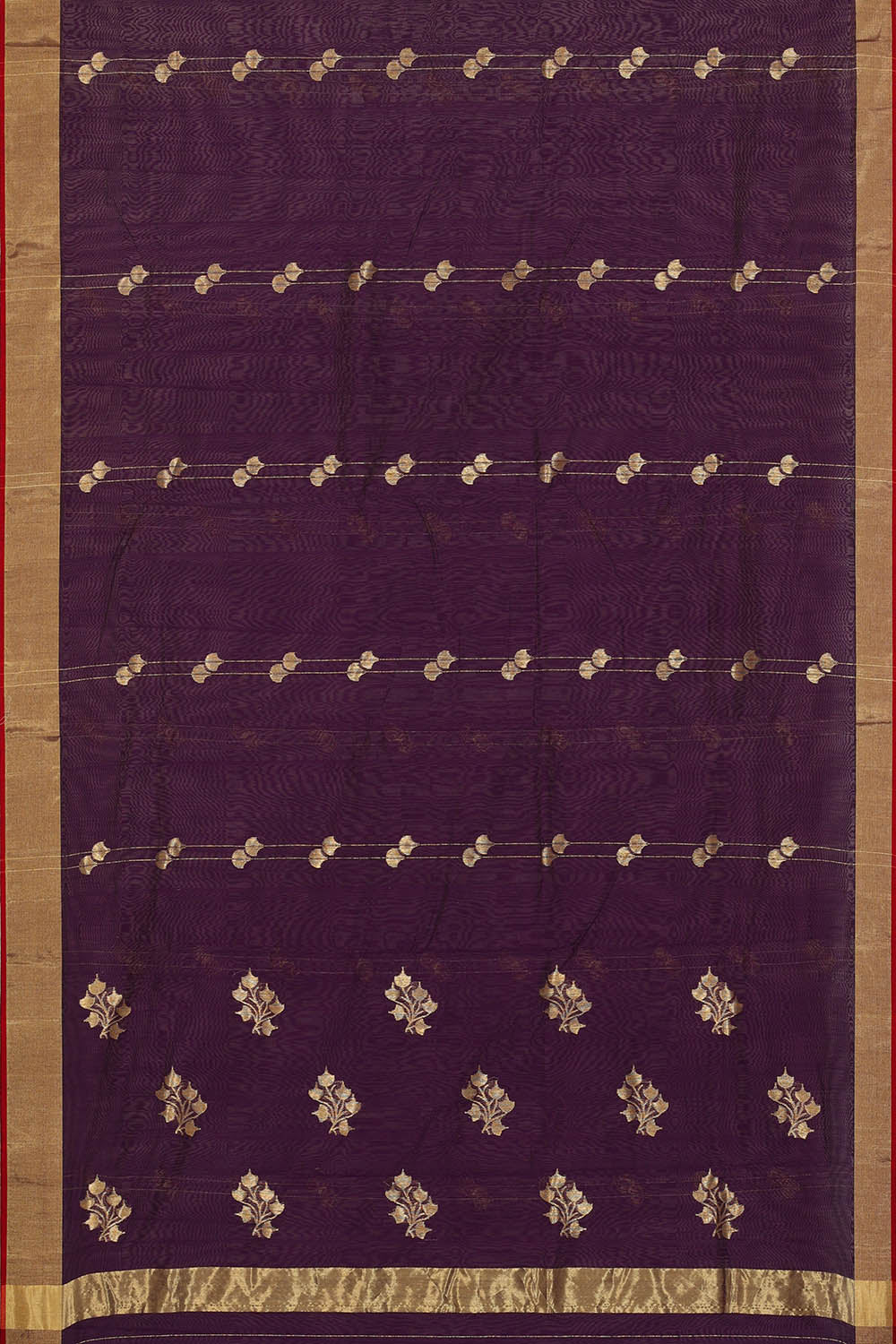 Image of Chanderi Cotton Silk Purple Saree