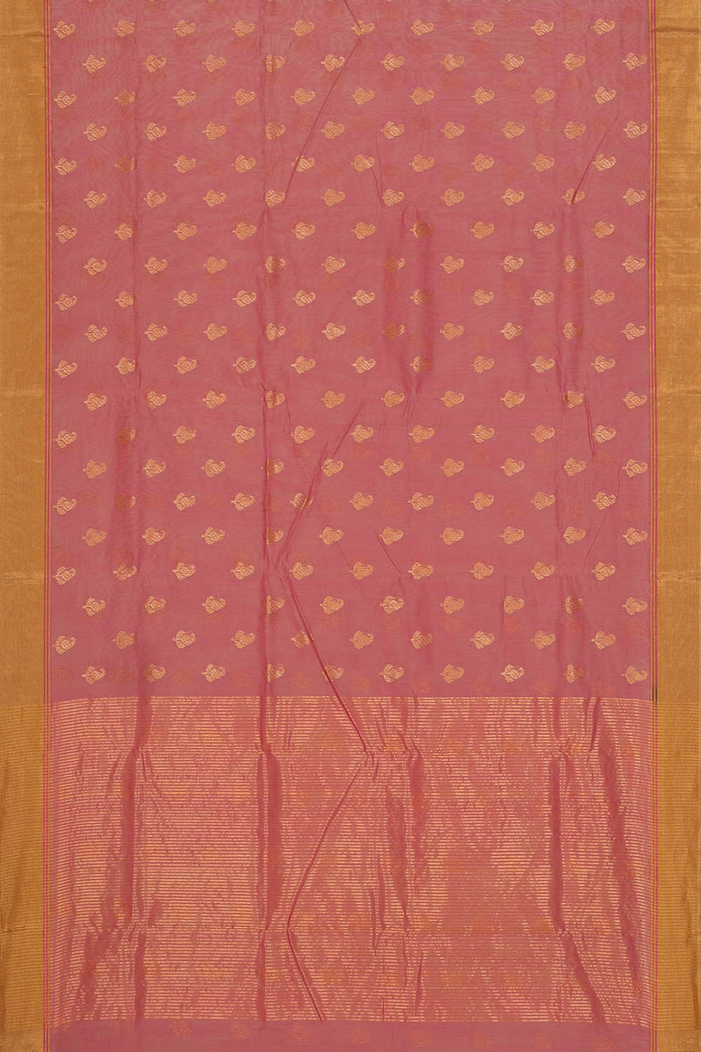 Image of Chanderi Cotton Silk Muted Pink Saree