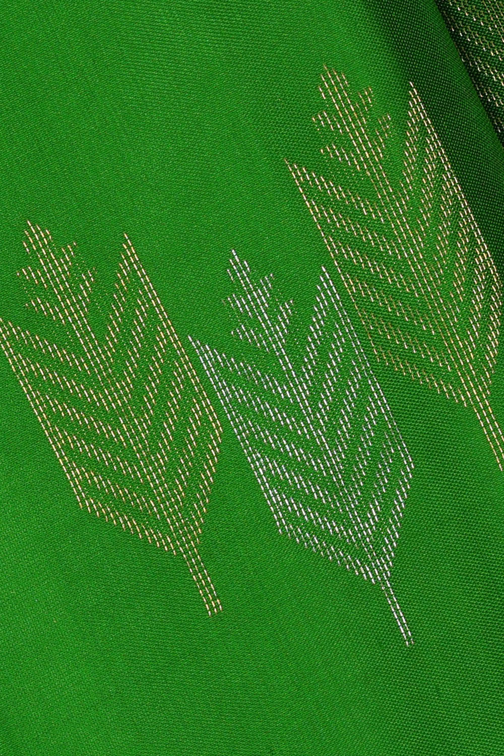 Image of South Silk Bright Green Saree