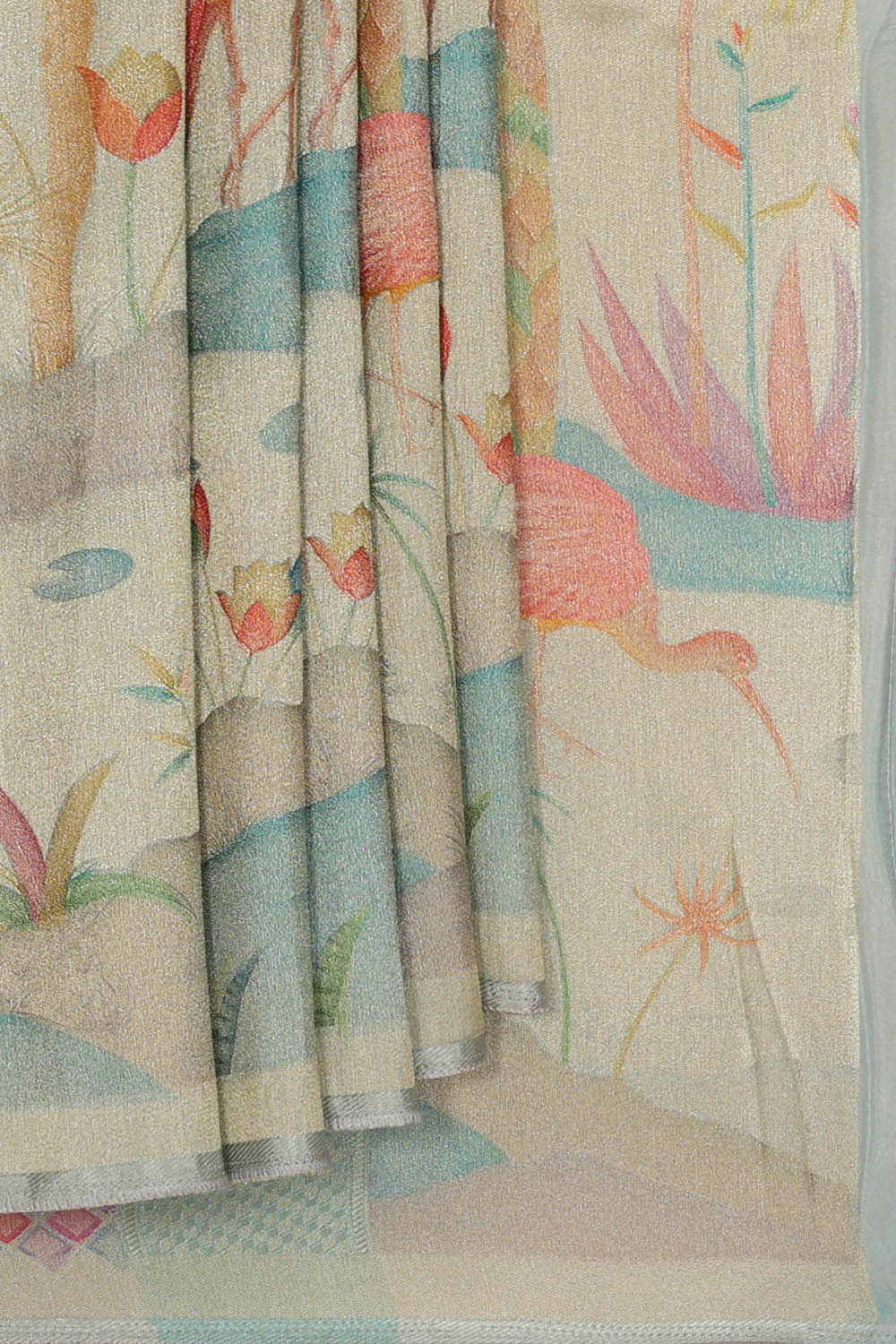 Image of Beige Silk Saree