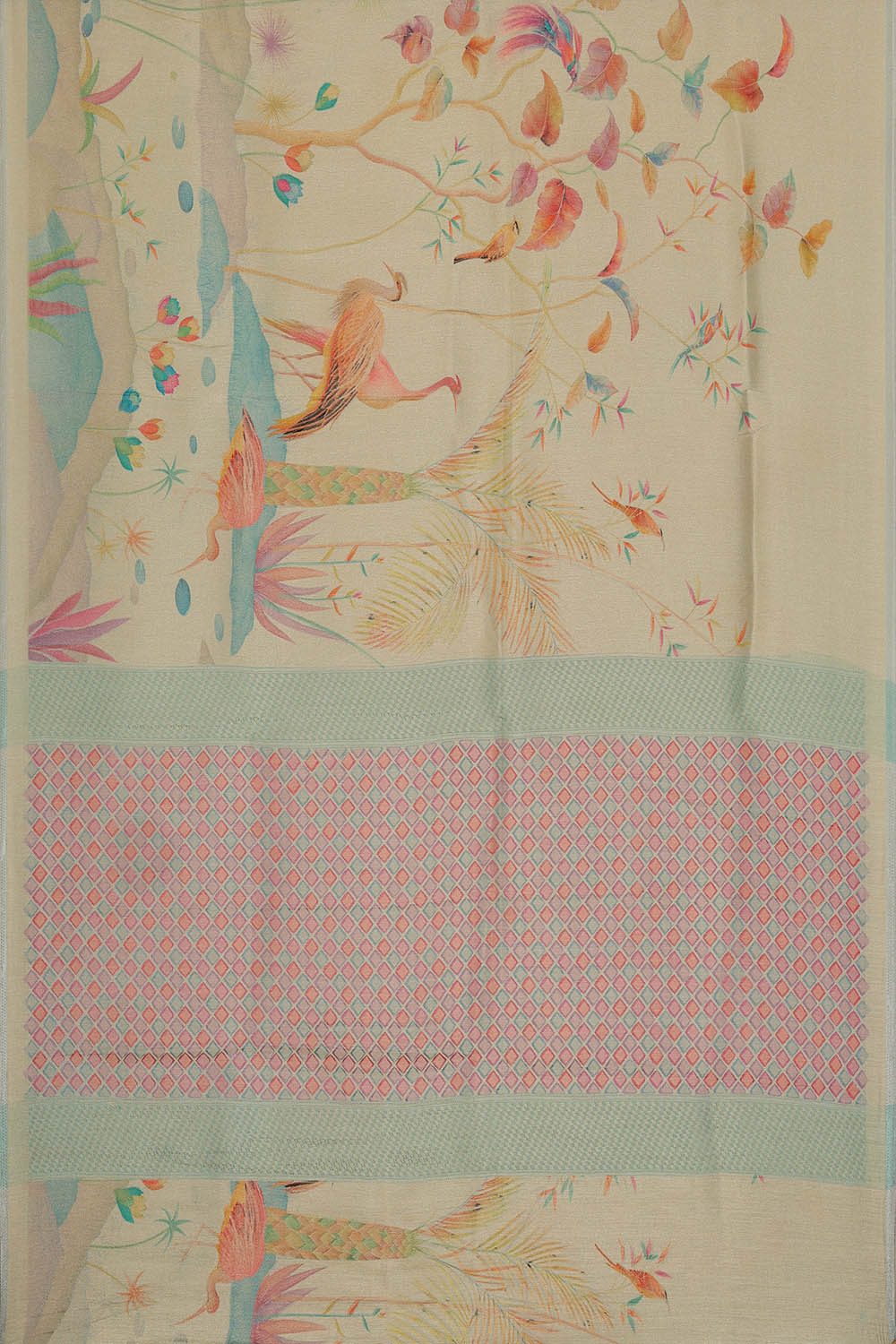 Image of Beige Silk Saree