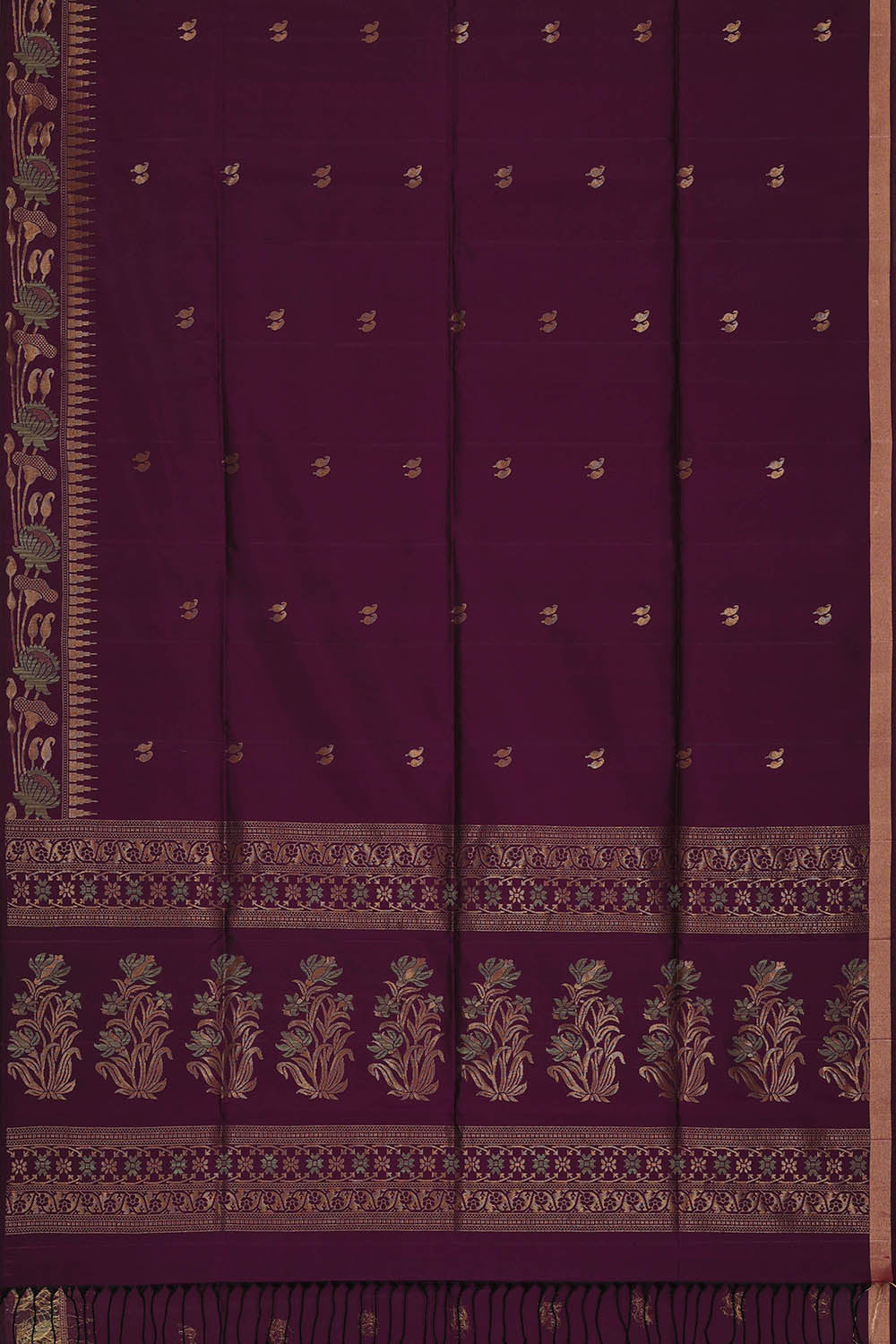Image of South Silk Wine Purple Saree