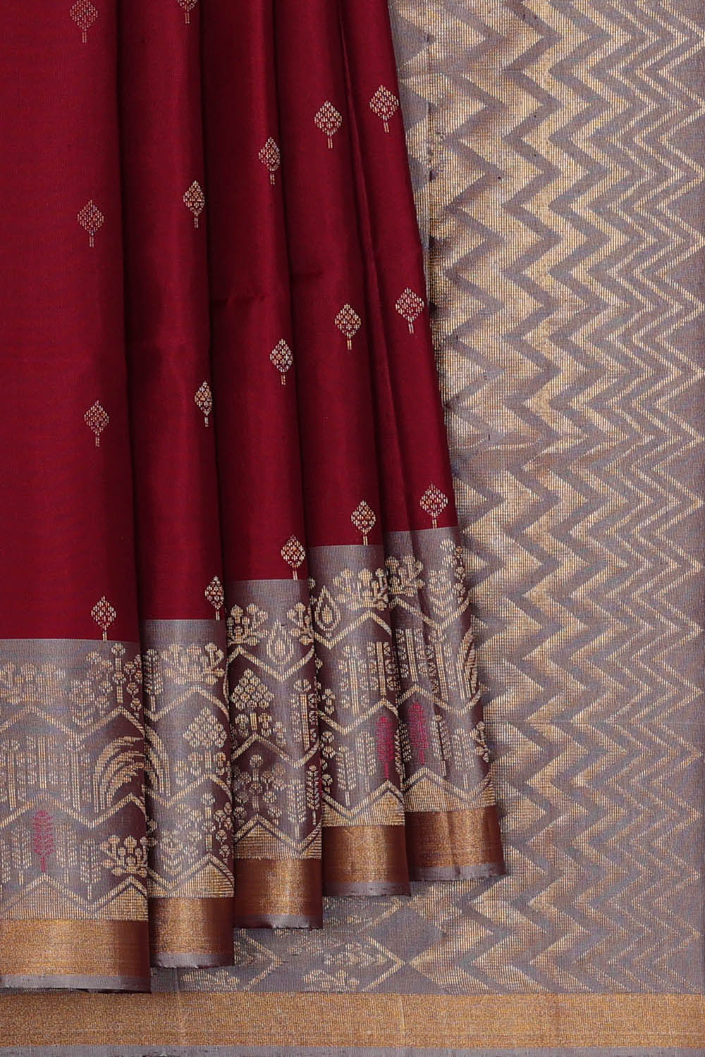Image of South Silk Wine Maroon Saree