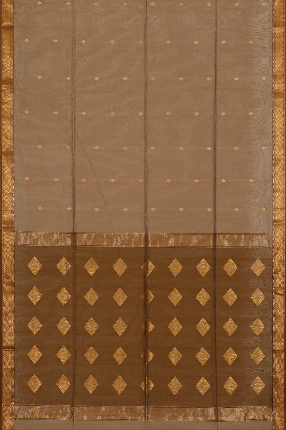 Image of Maheshwari Cotton Silk Dusky Grey Saree