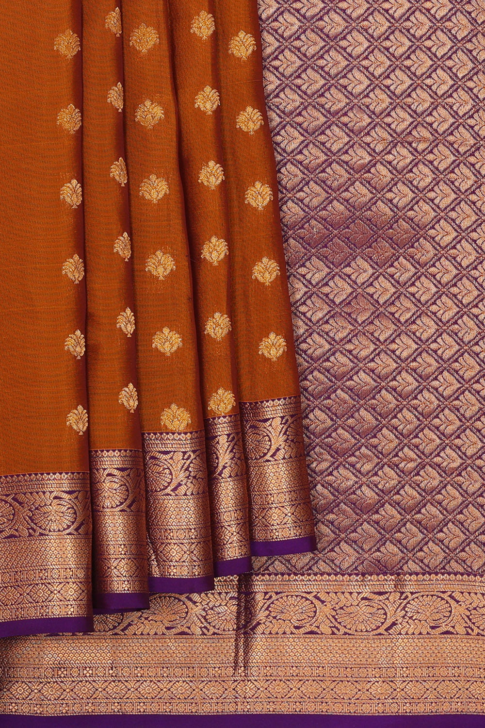 Image of Honey-Mustard South Silk Saree