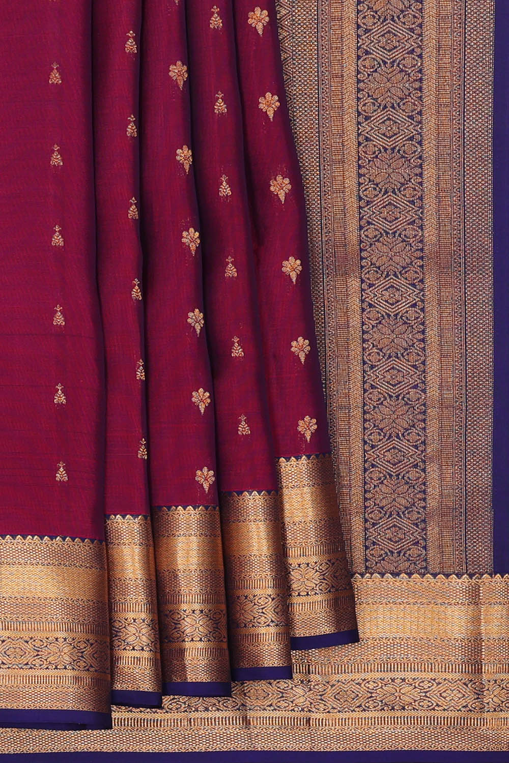 Image of Kanchipattu Silk Wine Purple Saree