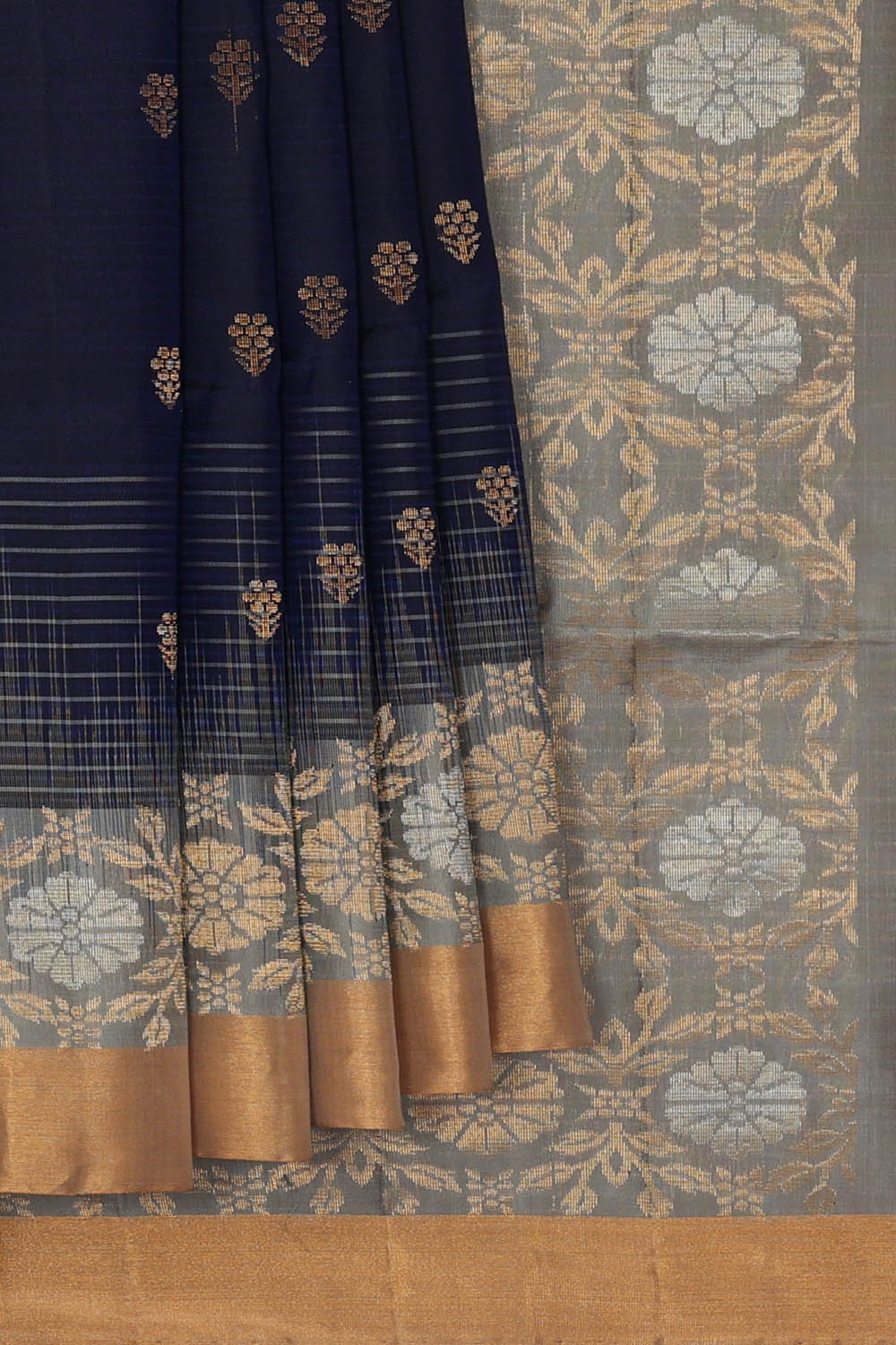 Image of South Silk Navy Blue Saree