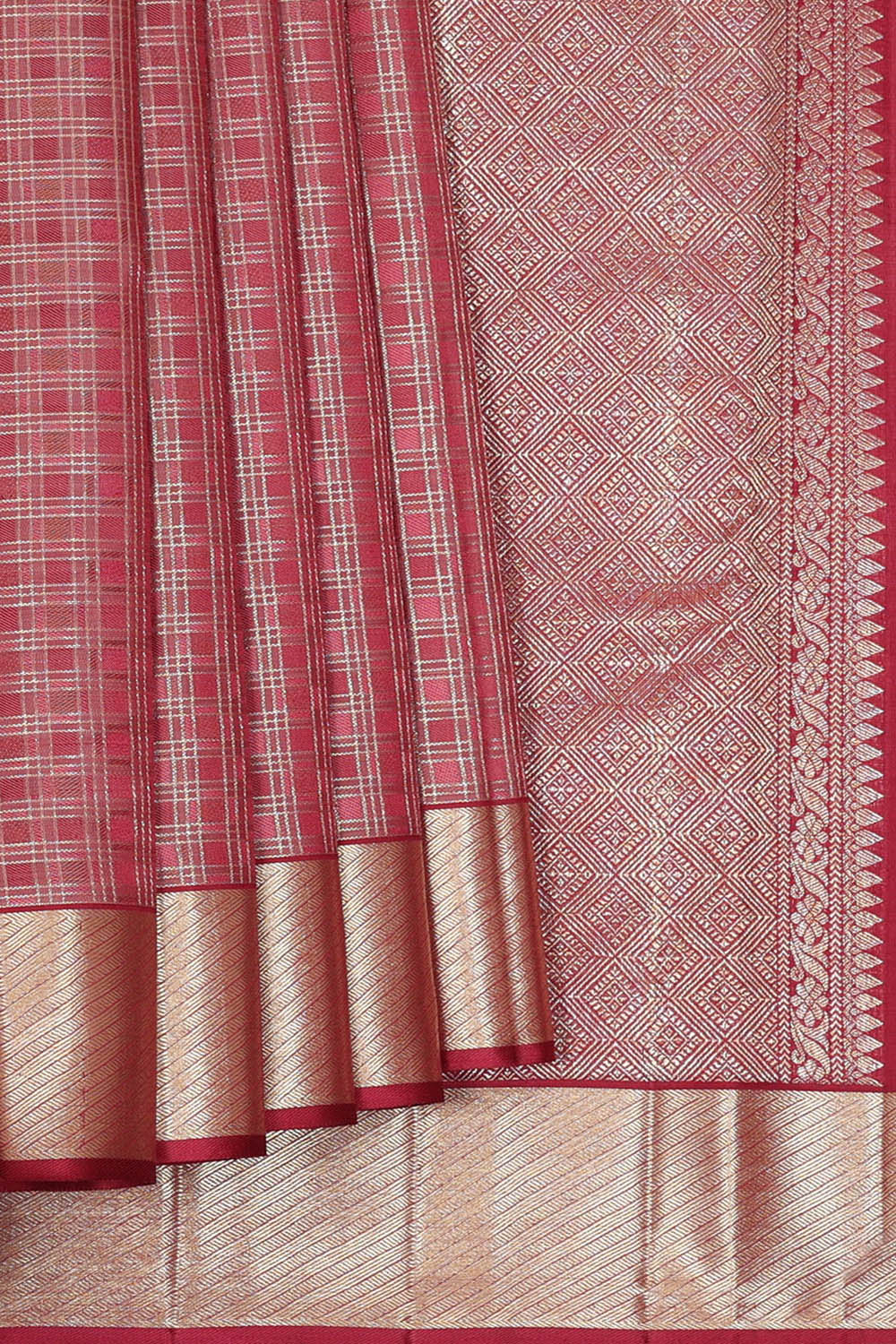 Image of Arani Silk Dusky Magenta Saree