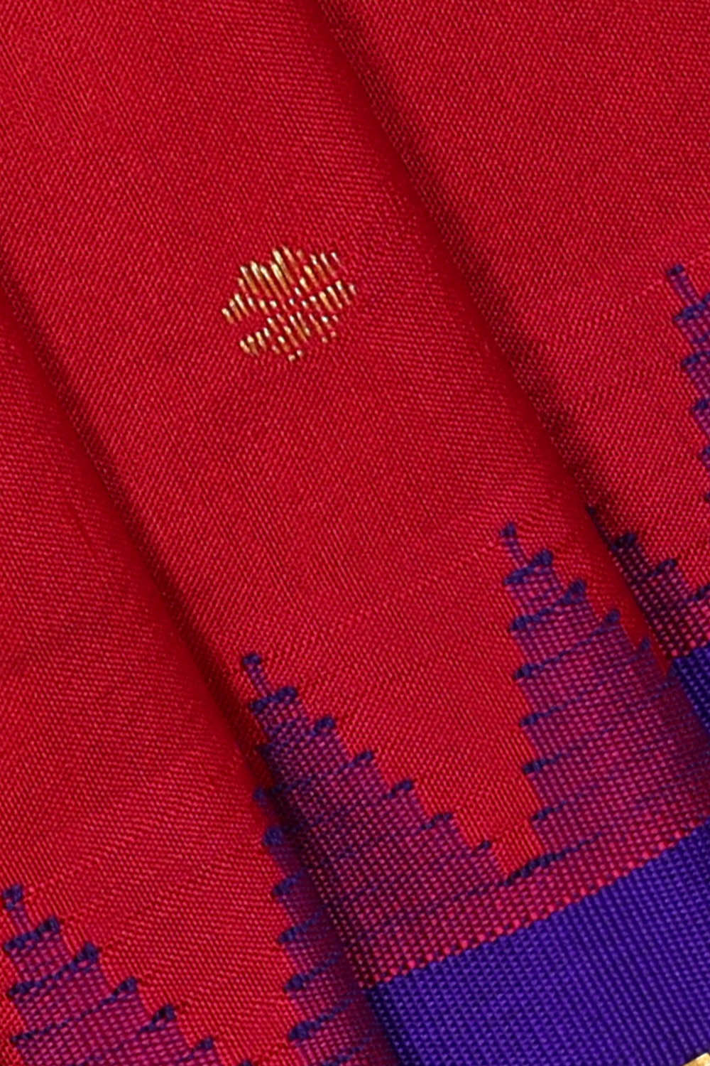 Image of Red Narayanpet Silk Saree