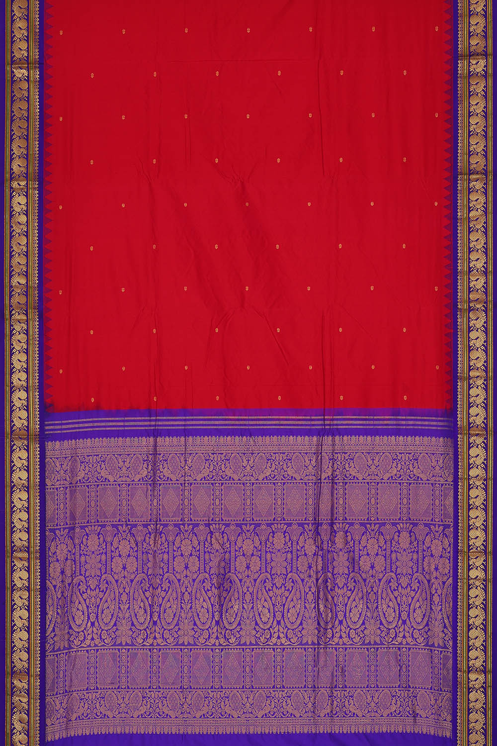 Image of Red Narayanpet Silk Saree