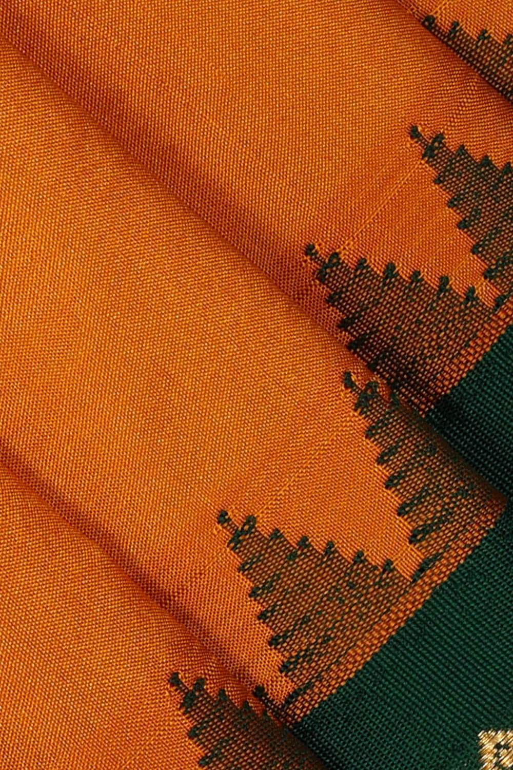 Image of Orange Narayanpet Silk Saree