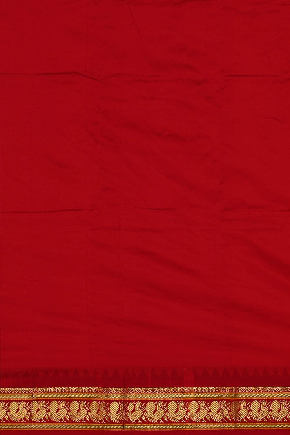 Image of Orange Narayanpet Silk Saree