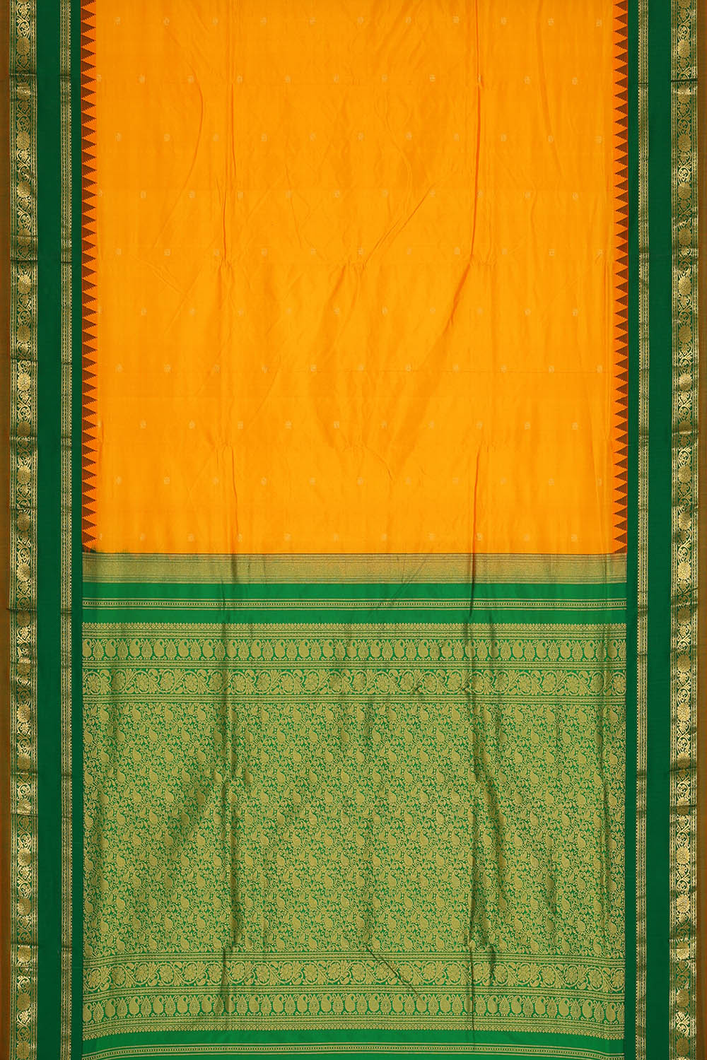 Image of Orange Narayanpet Silk Saree