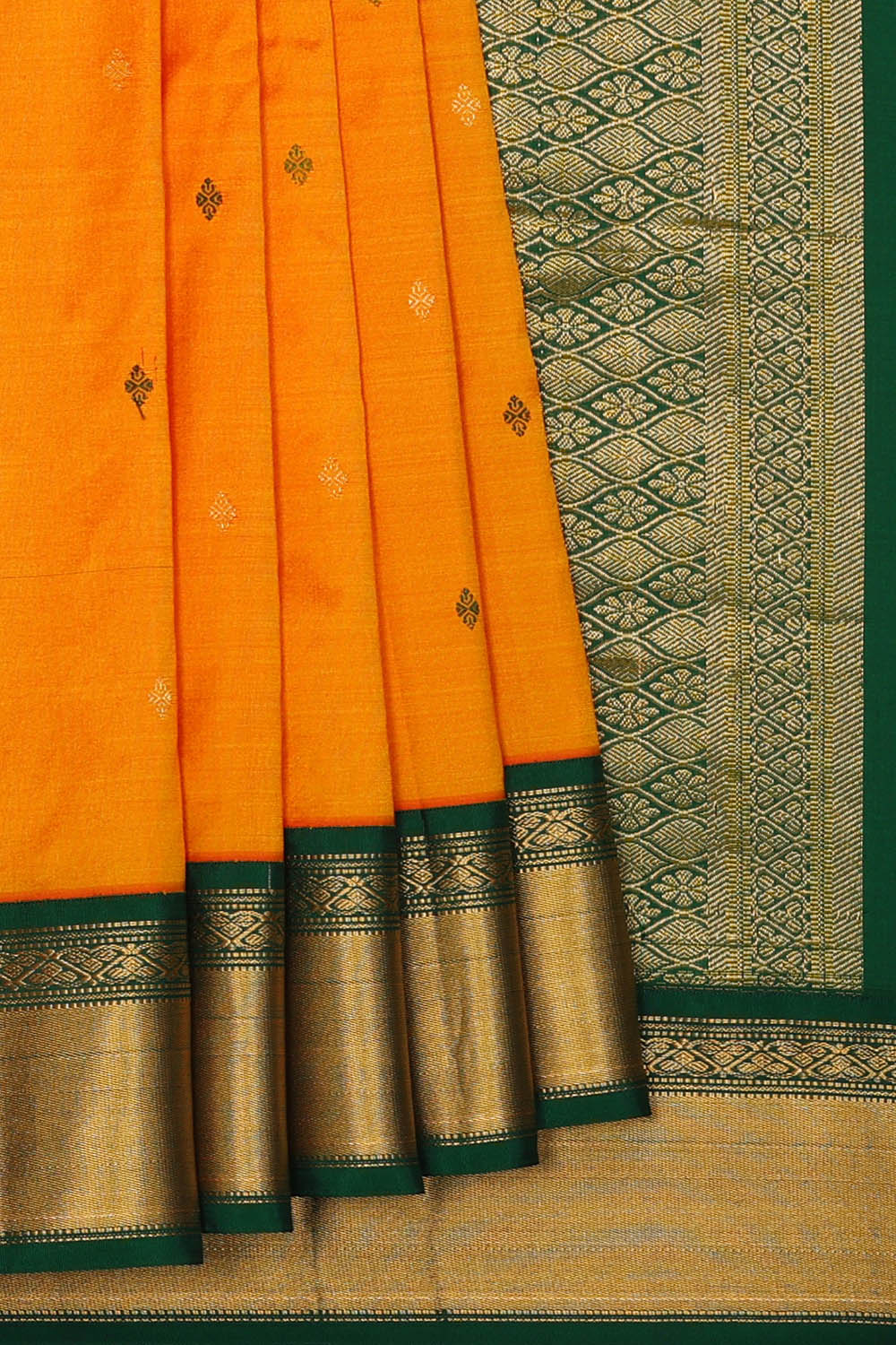 Image of Orange Narayanpet Silk Saree