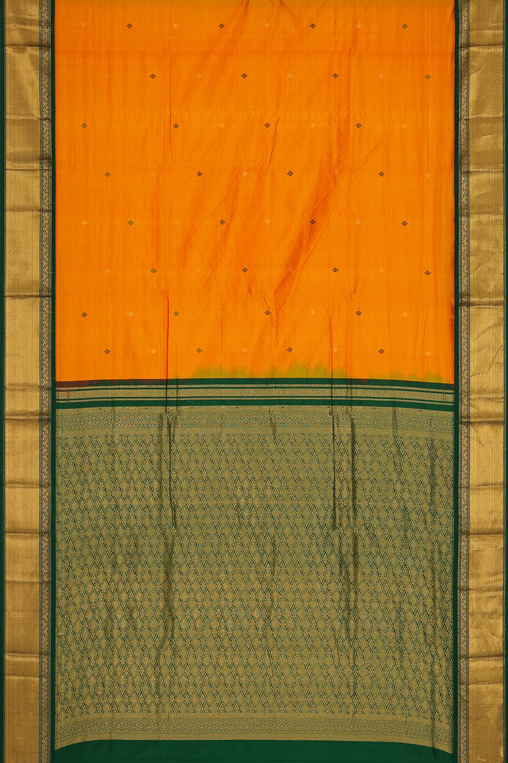Image of Orange Narayanpet Silk Saree