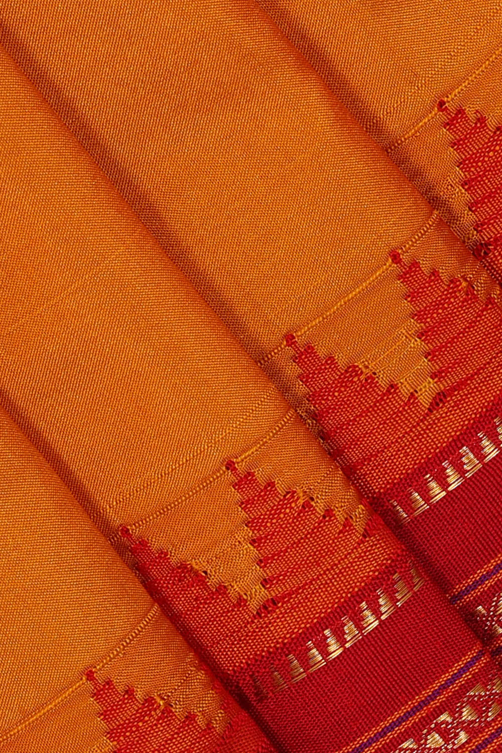 Image of Yellow Narayanpet Silk Saree