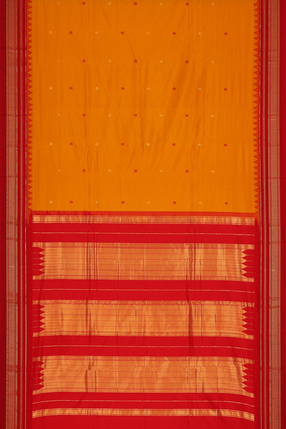 Image of Yellow Narayanpet Silk Saree