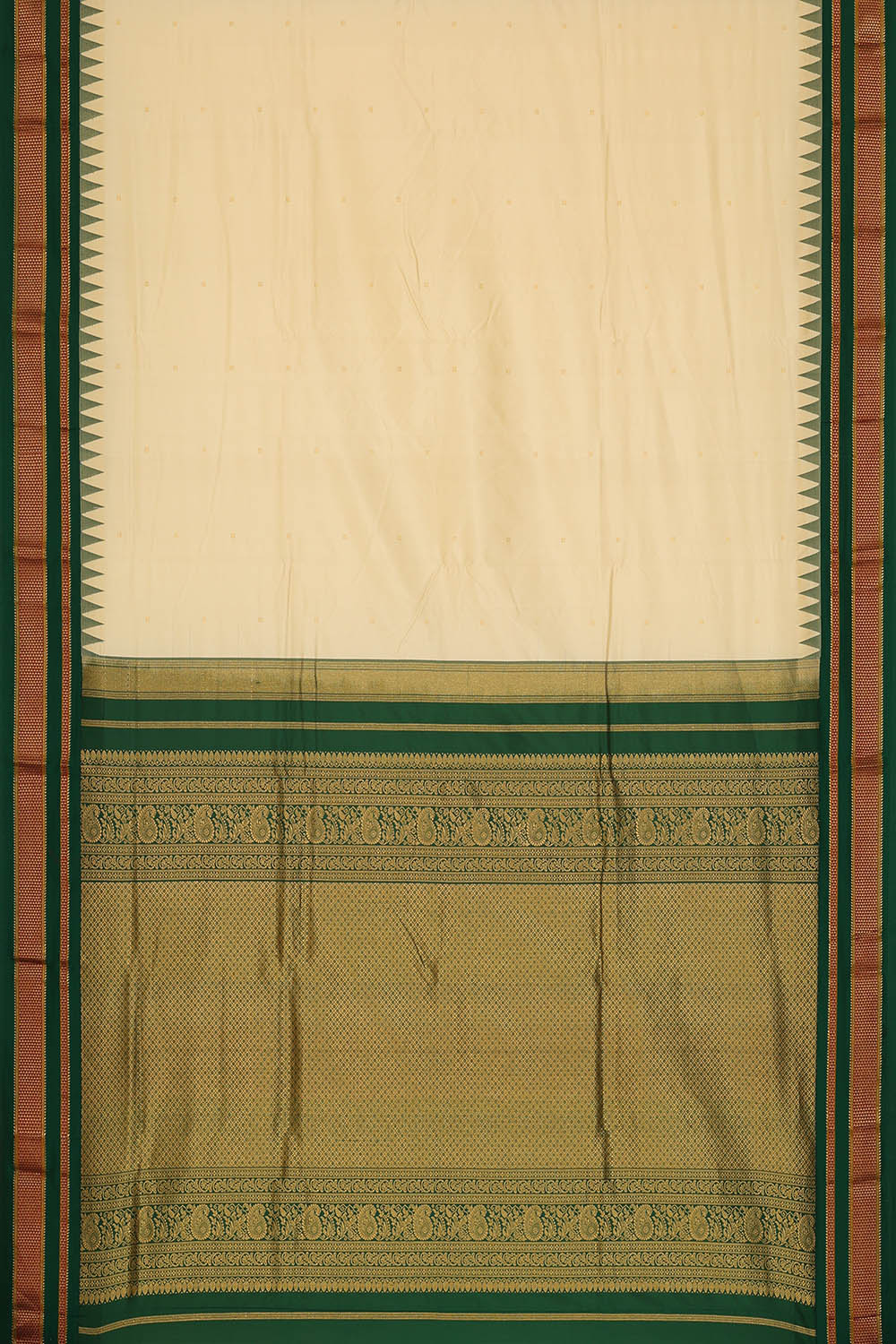 Image of Off-White Narayanpet Silk Saree