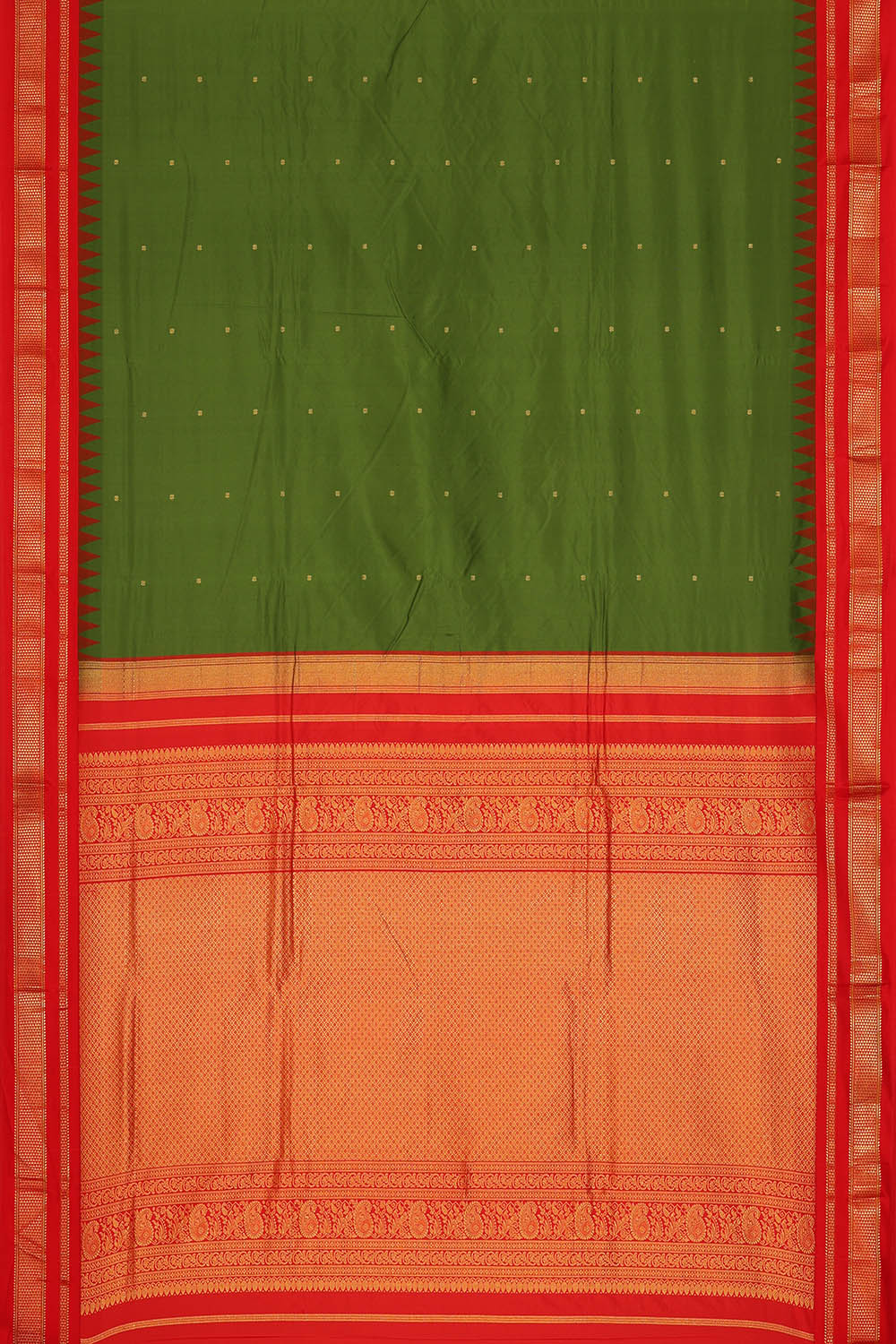 Image of Green Narayanpet Silk Saree