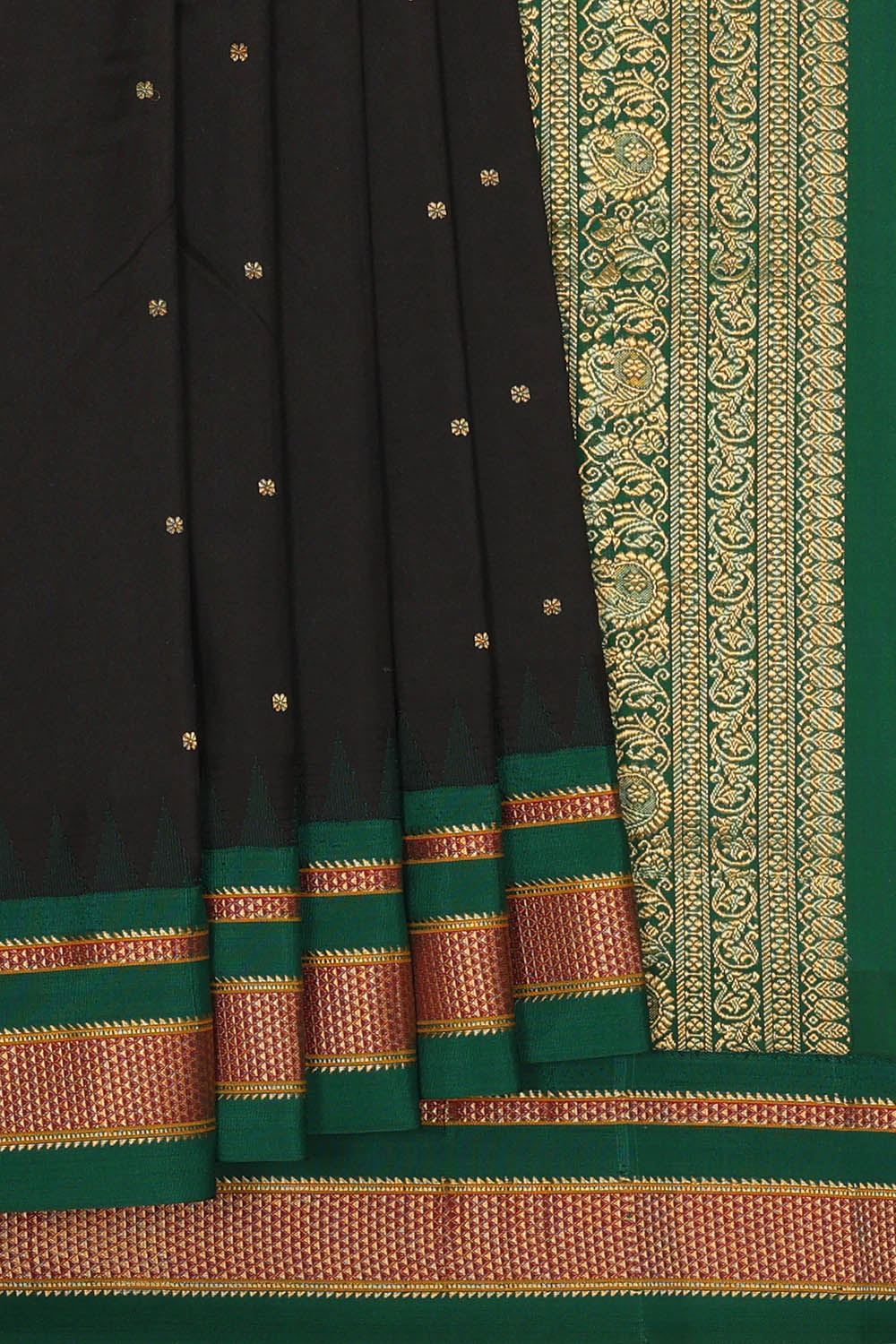 Image of Black Narayanpet Silk Saree