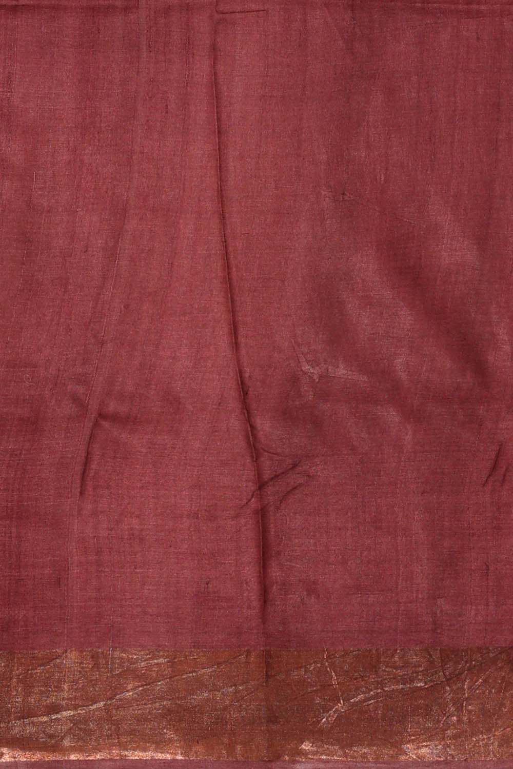 Image of Tussar Silk Muted Maroon Saree