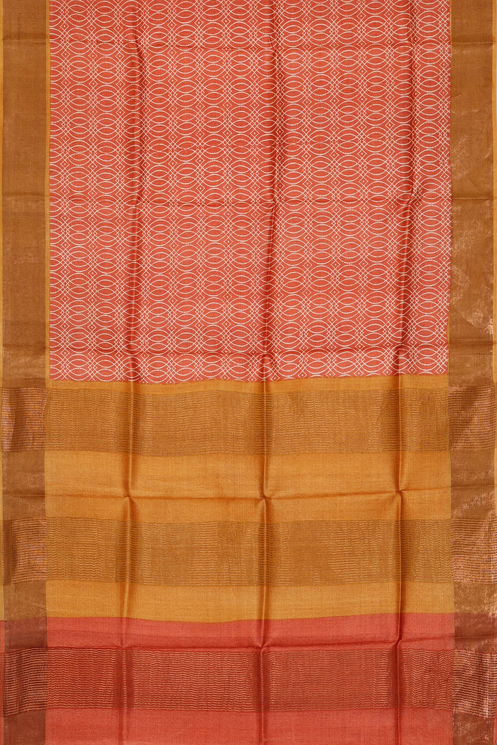 Image of Tussar Silk Light Red Saree