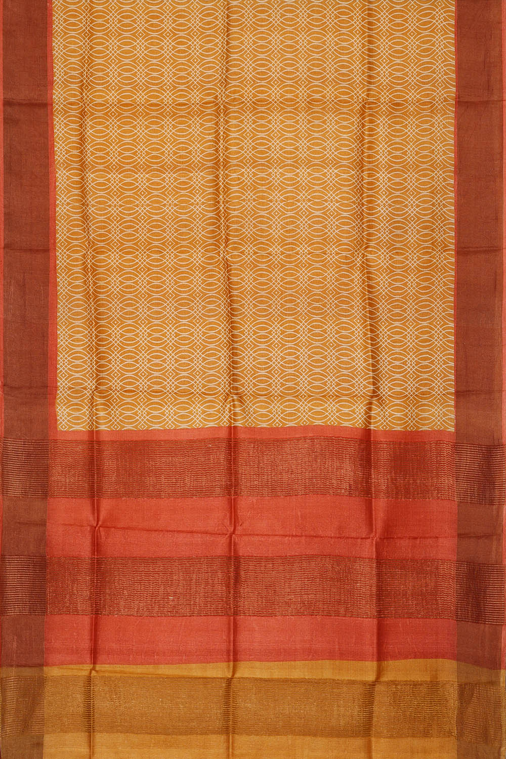Image of Tussar Silk Light Orange Saree