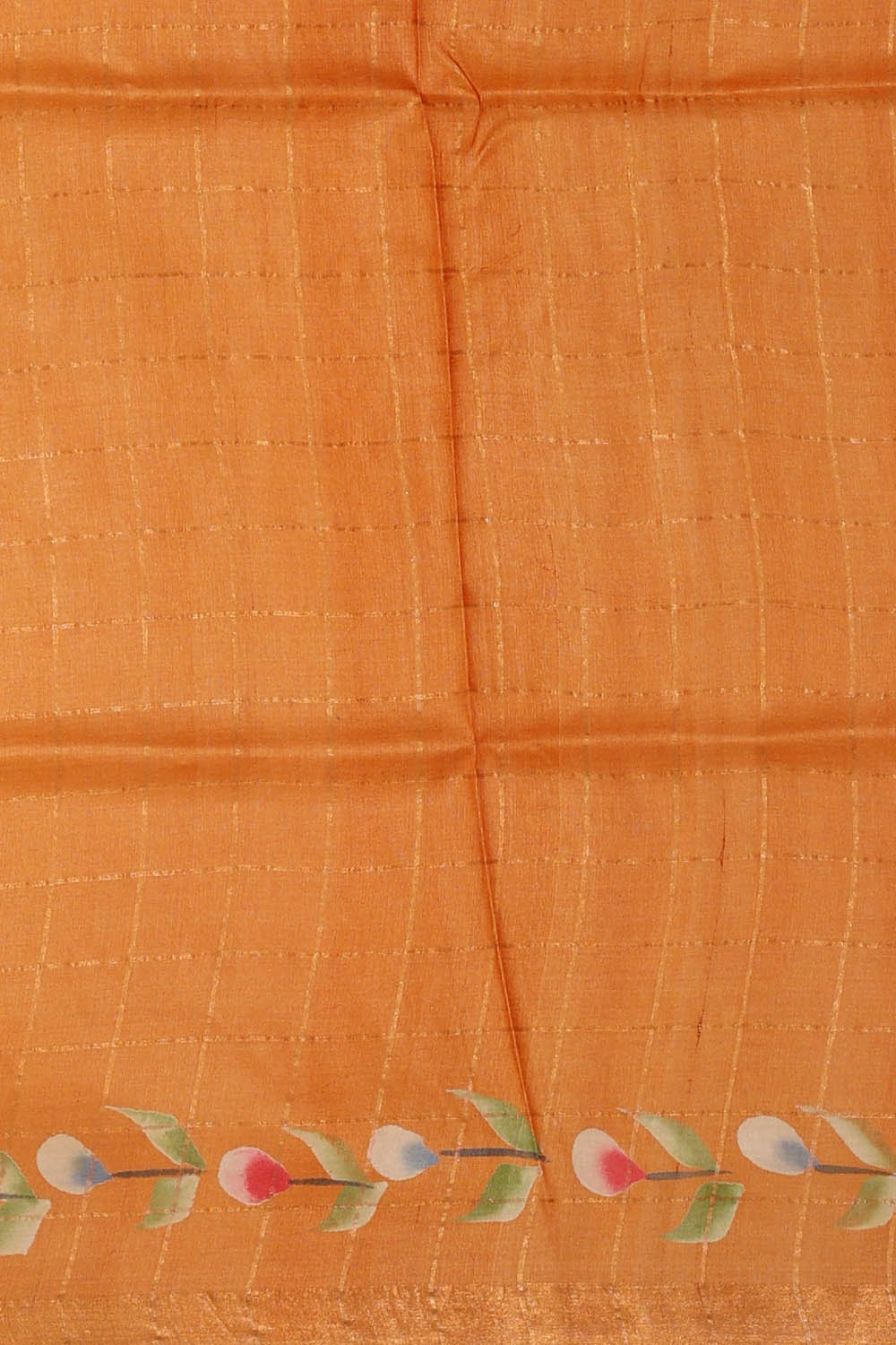 Image of Tussar Silk Orange Saree