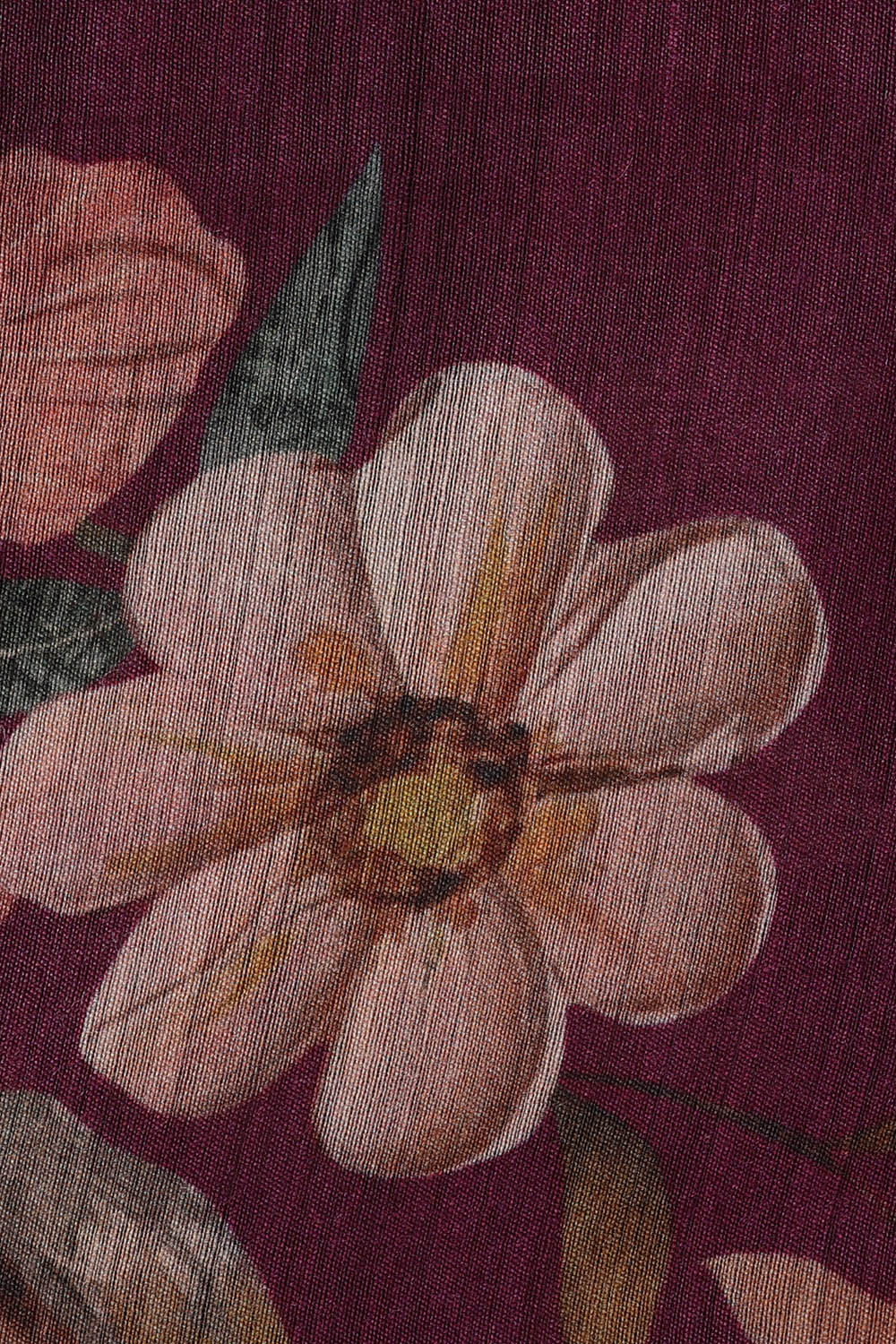 Image of Moonga Tussar Silk Wine Purple Saree