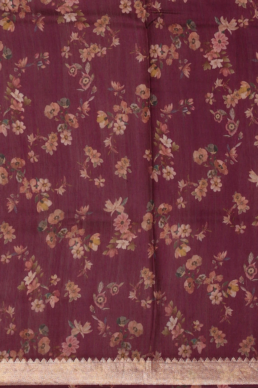 Image of Moonga Tussar Silk Wine Purple Saree