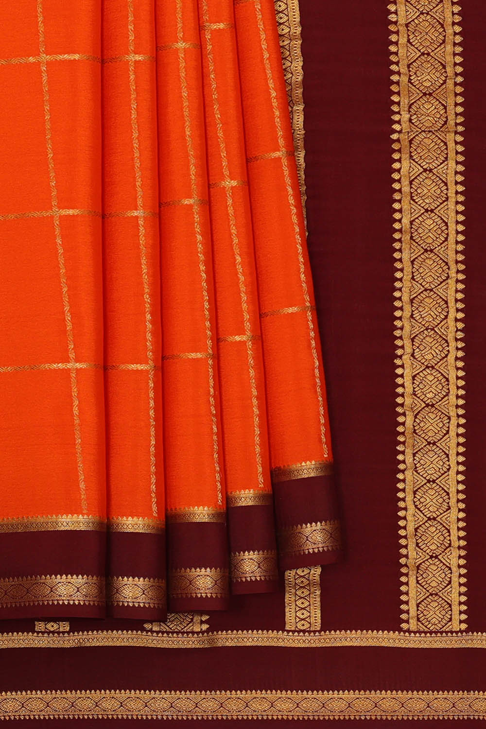 Image of Binny Crepe Silk Orange Saree