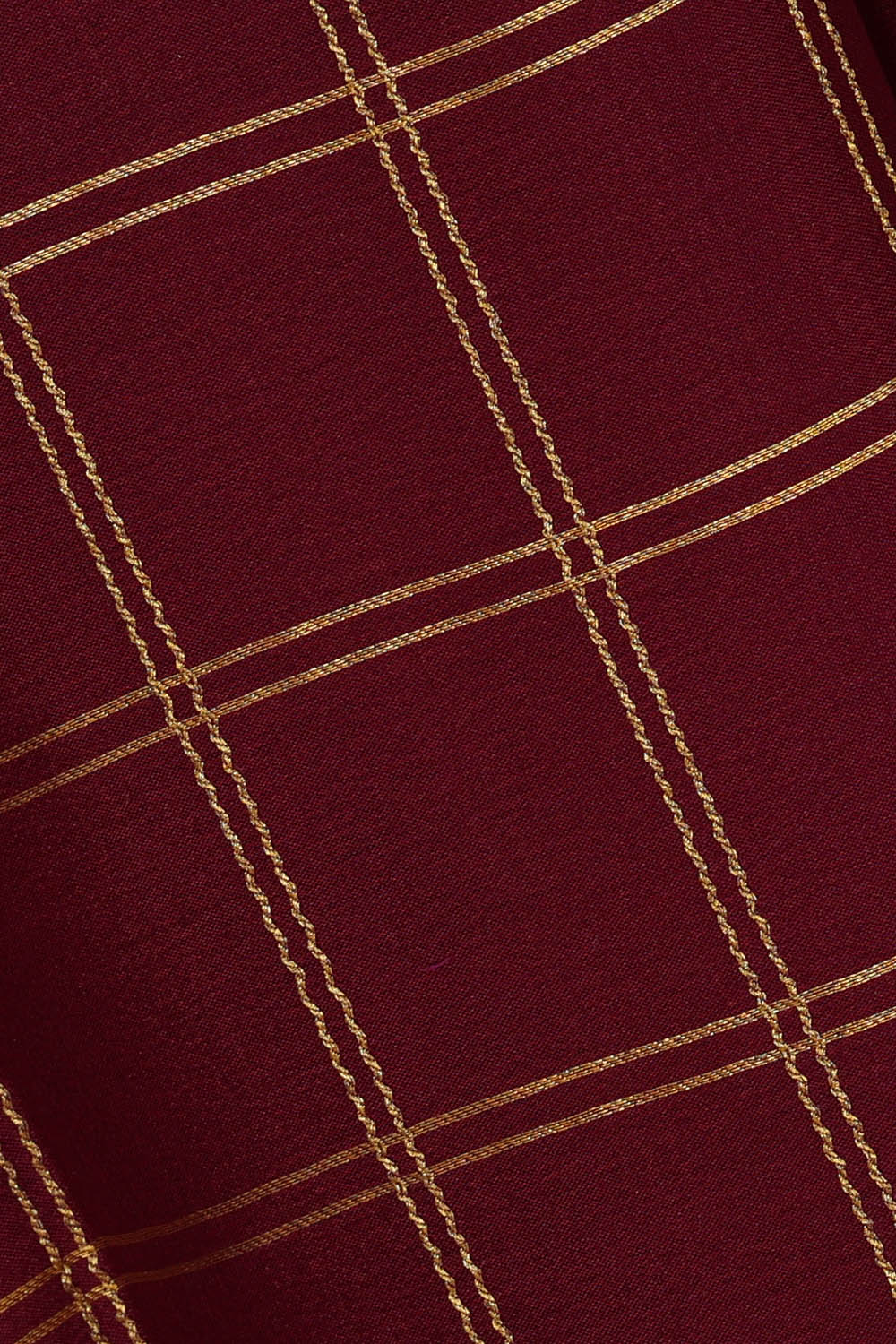 Image of Maroon Pure Silk Kattam Saree