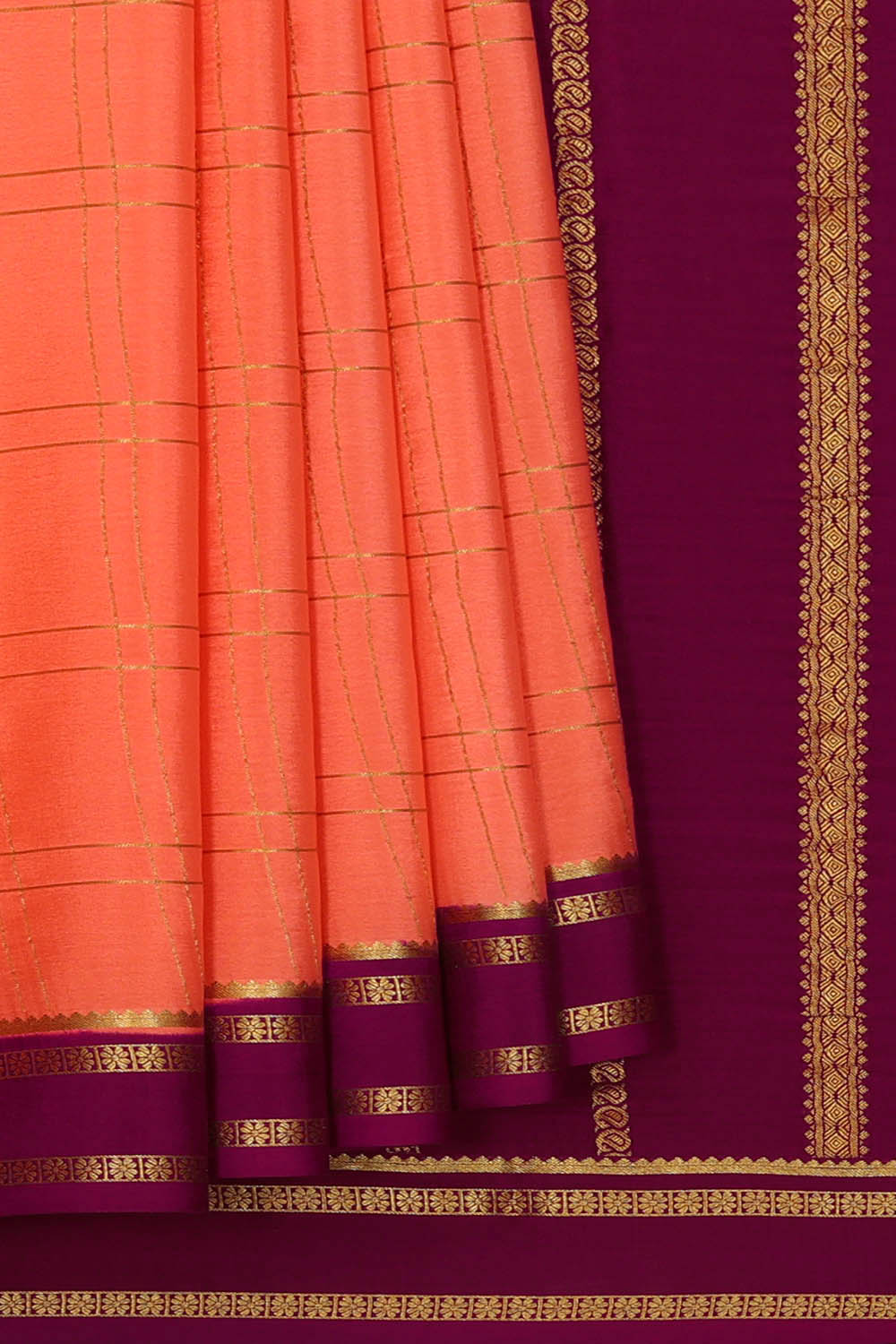 Image of Binny Crepe Silk Peach Saree