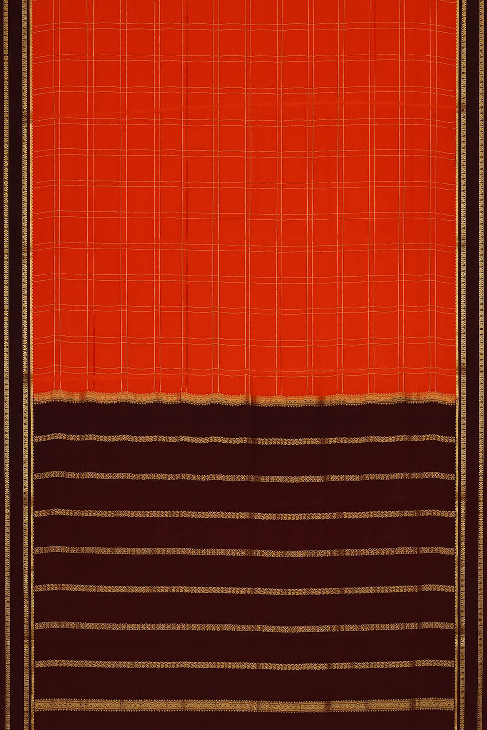 Image of Binny Crepe Orange Silk Saree