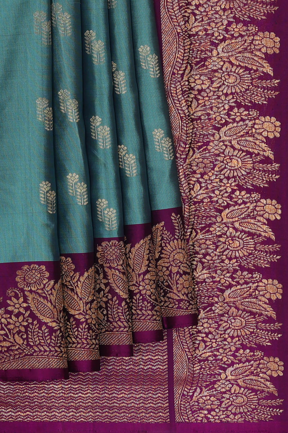 Image of Kanchipattu Silk Blue Saree