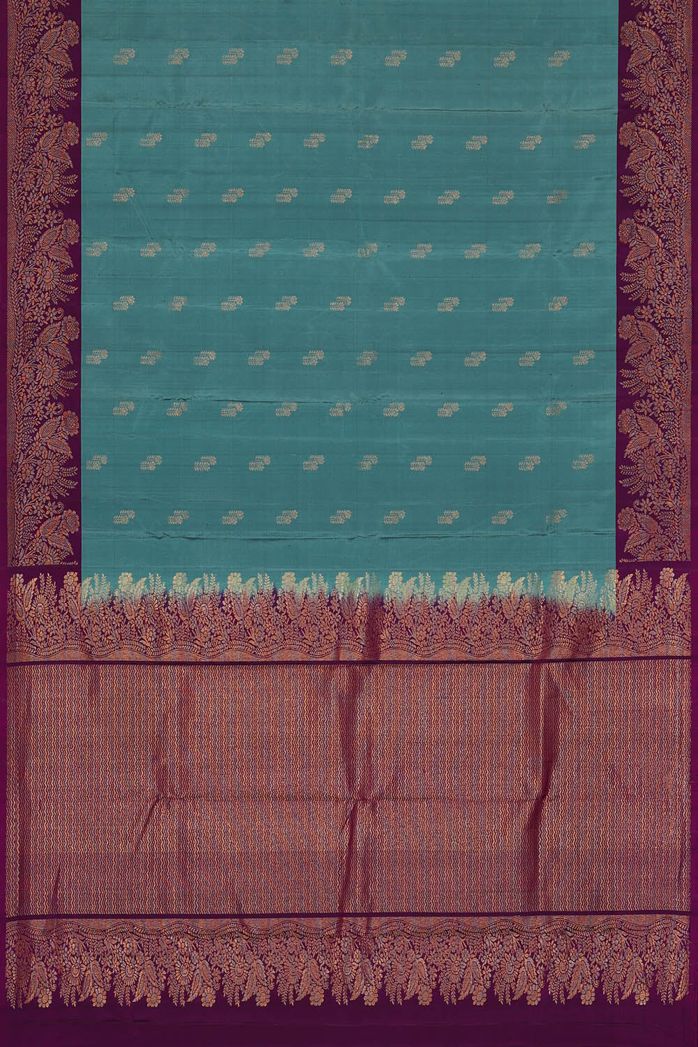 Image of Kanchipattu Silk Blue Saree