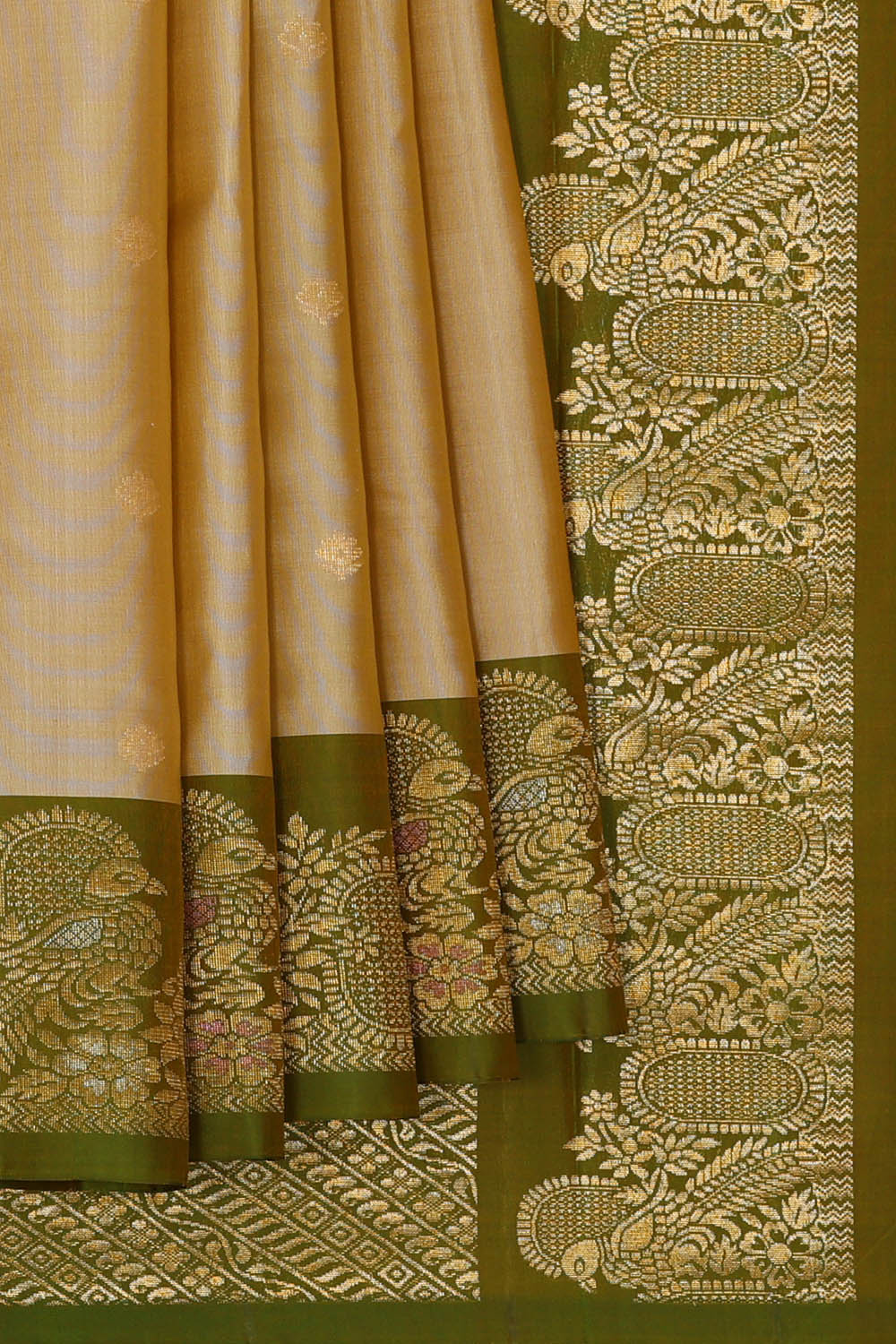Image of Kanchipattu Silk Beige Saree