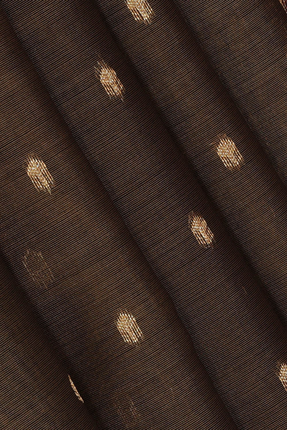 Image of Coimbatore Cotton Silk Dark Brown Saree
